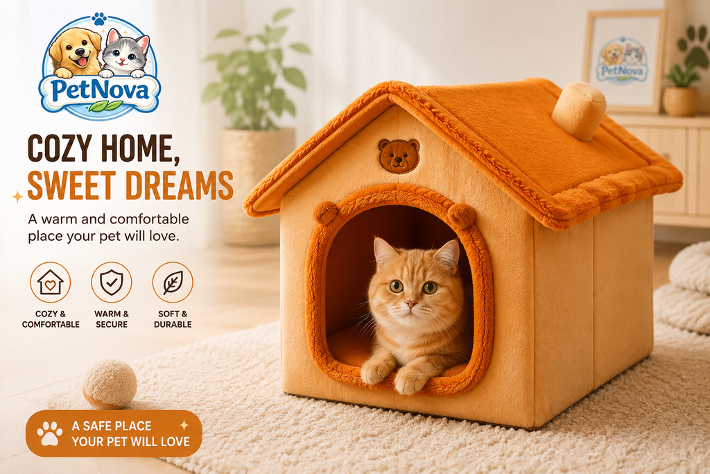 PetNova™ Cozy Pet House Bed