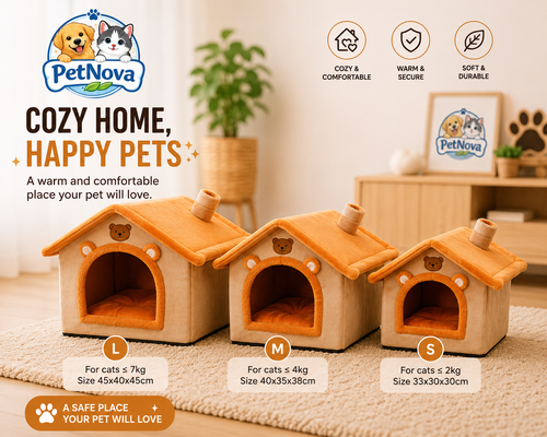 PetNova™ Cozy Pet House Bed