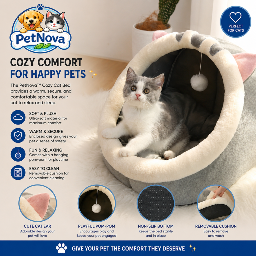 PetNova™ Deep Sleep Cat Bed