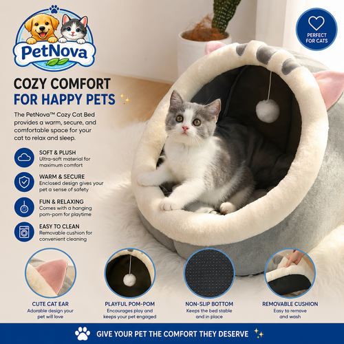 PetNova™ Deep Sleep Cat Bed