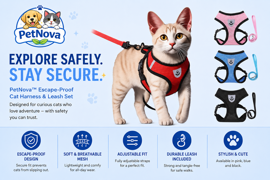 PetNova™ Escape-Proof Cat Harness & Leash Set