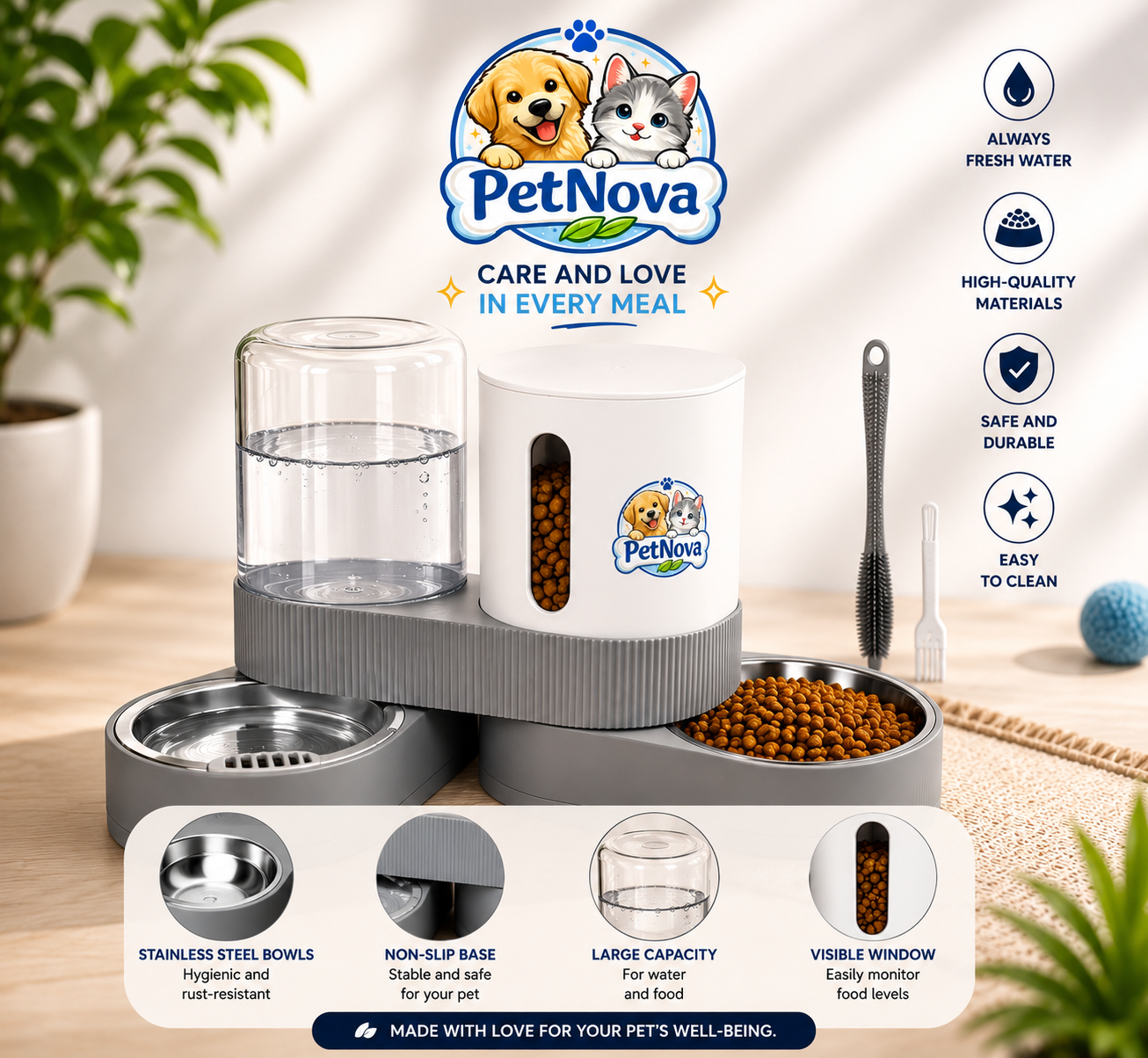 SmartFeed™ Automatic Pet Feeder & Water Dispenser 2.4L